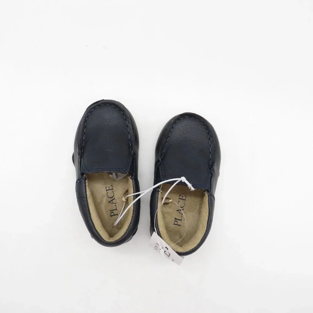 The Childrens Place Toddler Boys Navy Moccasin Shoes Size 4 NEW